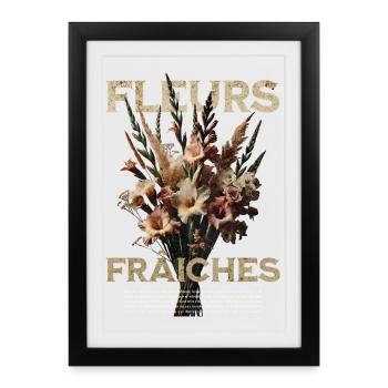 Vintage Botanical Flower Arrangement - Framed poster (27 × 37 cm) - black - Front