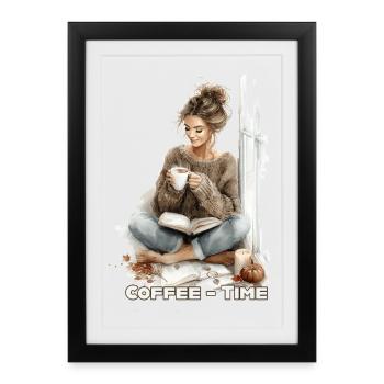 Coffee Time 1 - Framed poster (27 × 37 cm) - black - Front