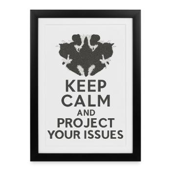 Gardez votre calme et projetez vos issus - Affiche encadrée (27 × 37 cm) - noir - Devant