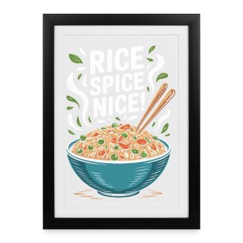 Fried Rice Spice Nice Hot Rice - Framed poster (27 × 37 cm) - black - Front