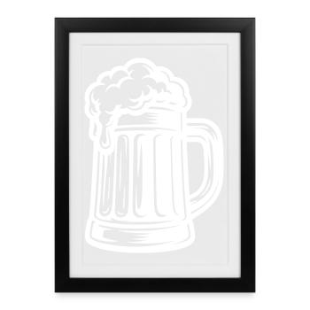 Icône de chope de bière - Affiche encadrée (27 × 37 cm) - noir - Devant