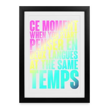 DICTON COOL POUR LES MULTILINGUES, LES INTERNATIONAUX - Affiche encadrée (27 × 37 cm) - noir - Devant