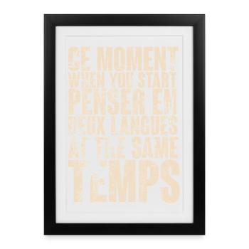 L'inspiration par la pensée bilingue - Affiche encadrée (27 × 37 cm) - noir - Devant