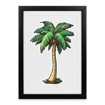 Palmier - Affiche encadrée (27 × 37 cm) - noir - Devant