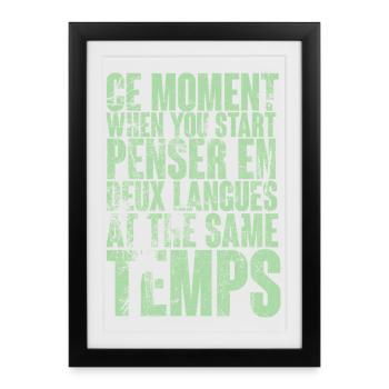 DICTON COOL POUR LES MULTILINGUES, LES INTERNATIONAUX - Affiche encadrée (27 × 37 cm) - noir - Devant
