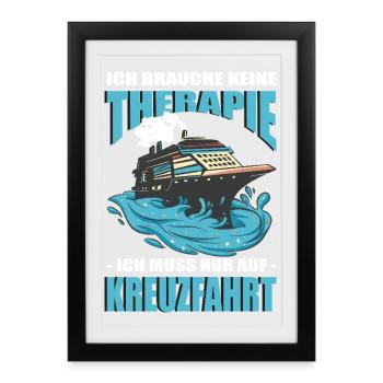 Drôle Croisière Dictons Tenues Vacances - Affiche encadrée (27 × 37 cm) - noir - Devant
