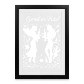 Good or Bad – Angels & Devils - Framed poster (27 × 37 cm) - black - Front