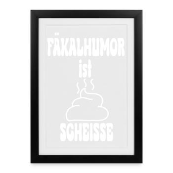 Fecal humor is shit poop pile - Framed poster (27 × 37 cm) - black - Front