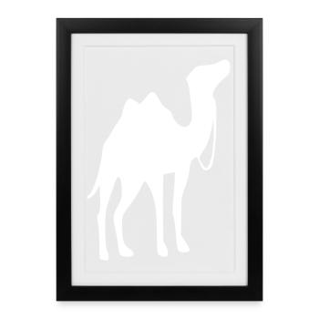 T-shirt camel Cadeau - Affiche encadrée (27 × 37 cm) - noir - Devant
