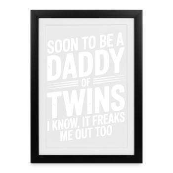 Bientôt papa de jumeaux - Affiche encadrée (27 × 37 cm) - noir - Devant