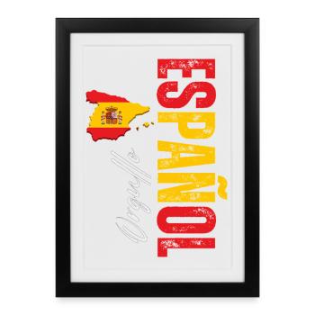 Spanish Pride, conception verticale - Affiche encadrée (27 × 37 cm) - noir - Devant