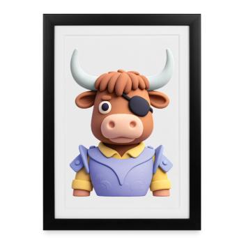 PIRATE BULL - baby & kids - Framed poster (27 × 37 cm) - black - Front