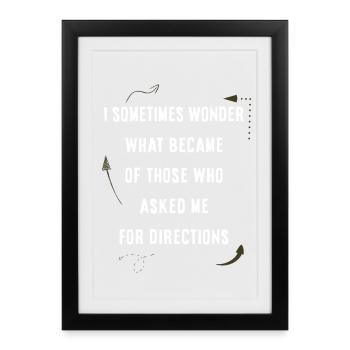 Demander son chemin - Affiche encadrée (27 × 37 cm) - noir - Devant