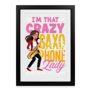 Saxophone - Affiche encadrée (27 × 37 cm) - noir - Devant