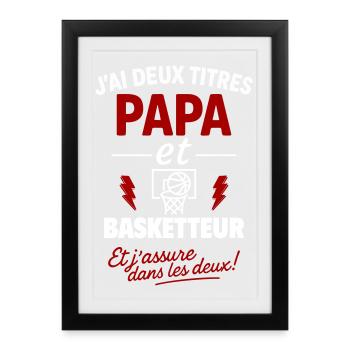 Dad Basketball Player Gift Father's Day Christmas - Framed poster (27 × 37 cm) - black - Front