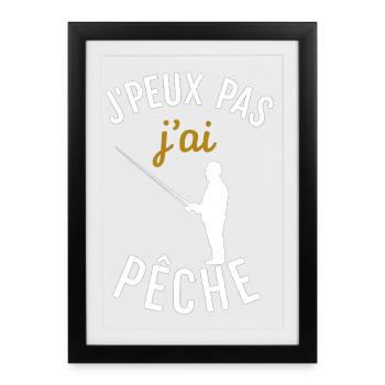 J'ai Pêche: Fisherman's Excuse - Framed poster (27 × 37 cm) - black - Front