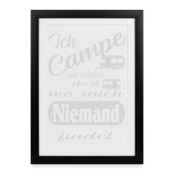 Camping - Framed poster (27 × 37 cm) - black - Front
