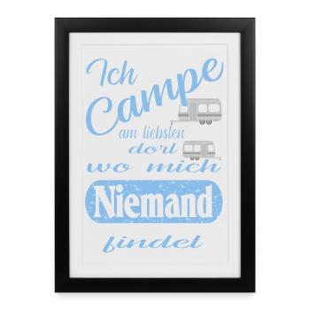 Camping - Framed poster (27 × 37 cm) - black - Front