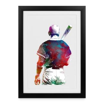 Baseball player #baseball #sport - Framed poster (27 × 37 cm) - black - Front