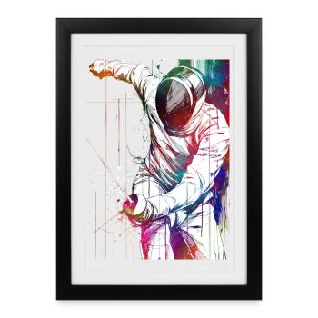 Fencing sport art #fencing #sport - Framed poster (27 × 37 cm) - black - Front