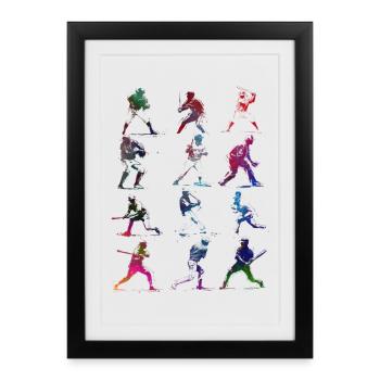 Baseball player #baseball #sport - Framed poster (27 × 37 cm) - black - Front