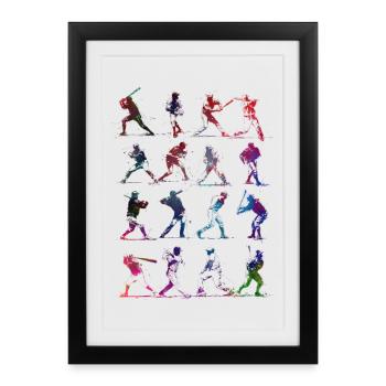 Baseball player #baseball #sport - Framed poster (27 × 37 cm) - black - Front