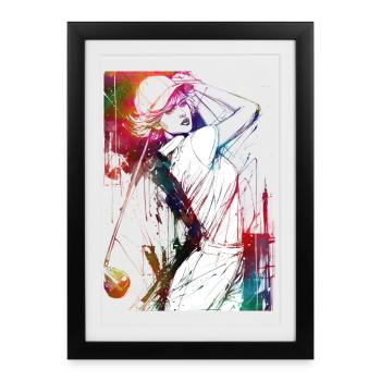 Golf player #golf - Framed poster (27 × 37 cm) - black - Front