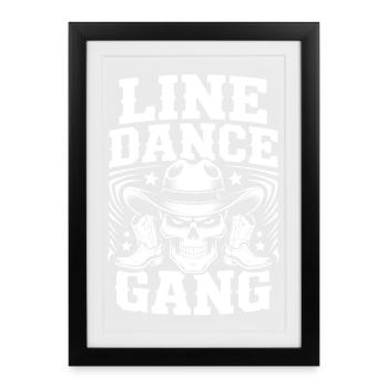Gang de danse en ligne Skull Tee - Affiche encadrée (27 × 37 cm) - noir - Devant