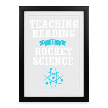 Enseignante de primaire lectrice passionnée - Affiche encadrée (27 × 37 cm) - noir - Devant