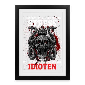 The main reason for stress is daily contact - Framed poster (27 × 37 cm) - black - Front