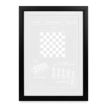 Chessboard Blueprint Patent - Framed poster (27 × 37 cm) - black - Front