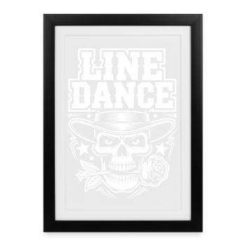 Line Dance Skull Tee - Framed poster (27 × 37 cm) - black - Front