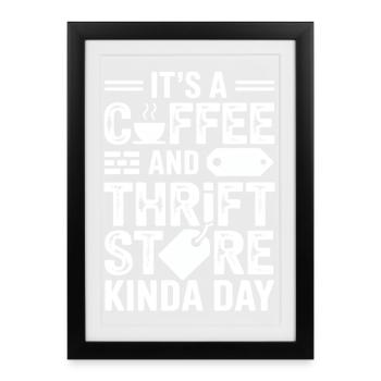 Coffee Thrift Store Vibe - Framed poster (27 × 37 cm) - black - Front