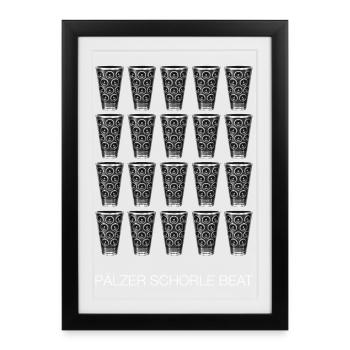 Pälzer Schorle Beat Shirt Dubbeglas Speaker - Framed poster (27 × 37 cm) - black - Front