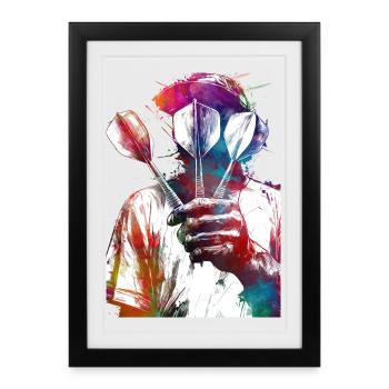 Dart Player Sports Art #darts #sport - Framed poster (27 × 37 cm) - black - Front