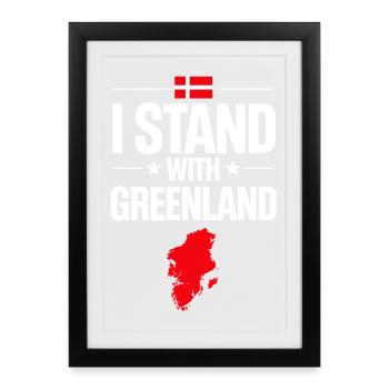Greenland Flag Card Support - Framed poster (27 × 37 cm) - black - Front