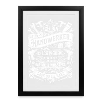 I am a craftsman, problem solver, humor - Framed poster (27 × 37 cm) - black - Front