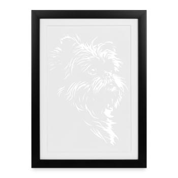 Affenpinscher Silhouette Dog Dog Wilsigns - Framed poster (27 × 37 cm) - black - Front