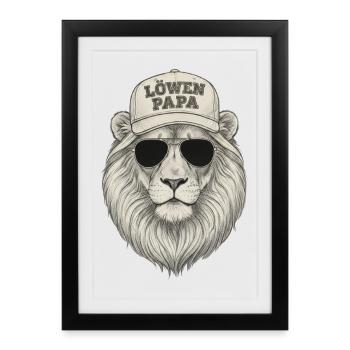 Papa Leo - Affiche encadrée (27 × 37 cm) - noir - Devant