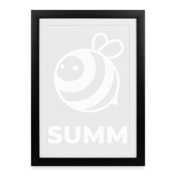 Summende Biene Icon-Design - Gerahmtes Poster (27 × 37 cm) - Schwarz - Vorne