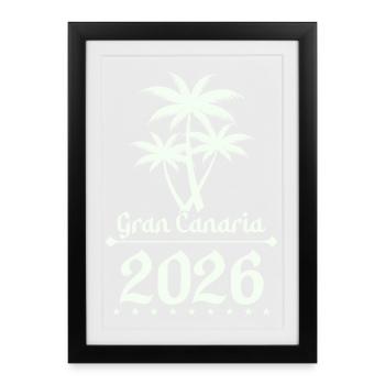 Logo du palmier de Gran Canaria 2026 - Affiche encadrée (27 × 37 cm) - noir - Devant