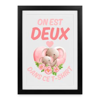 Annonce Grande Sœur Bébé Message Amour - Affiche encadrée (27 × 37 cm) - noir - Devant