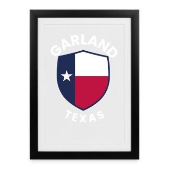 Garland Texas Shield Logo - Framed poster (27 × 37 cm) - black - Front