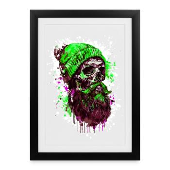 Lumberjack Skull - Framed poster (27 × 37 cm) - black - Front