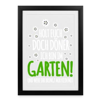Gardener in the garden - Framed poster (27 × 37 cm) - black - Front