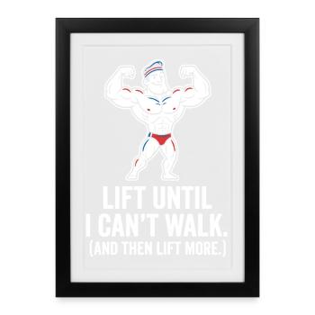 Motif de dessin animé Kraft Soulève-toi plus - Affiche encadrée (27 × 37 cm) - noir - Devant