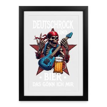 Le rock allemand et la bière, c’est ce que je me fais plaisir - Affiche encadrée (27 × 37 cm) - noir - Devant
