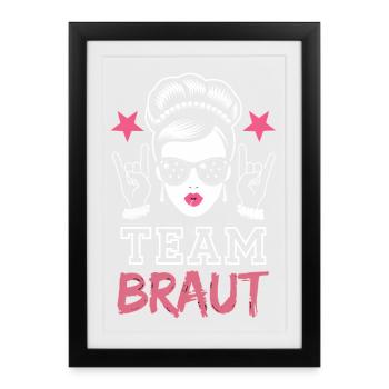 Jupe de mariée Team Bachelor Party Chemise de groupe - Affiche encadrée (27 × 37 cm) - noir - Devant