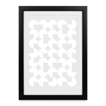 Geometric Circle Mosaic on Black - Framed poster (27 × 37 cm) - black - Front