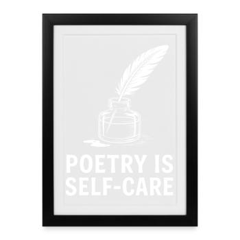 Poetry as Self-Care - Framed poster (27 × 37 cm) - black - Front